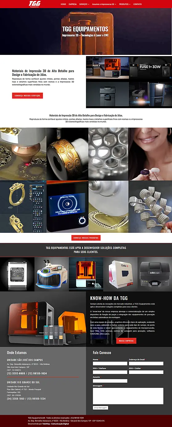 TGG Equipamentos – Impressoras 3D – Tecnologias à Laser e CNC TGG Equipamentos - Impressoras 3D – Tecnologias à Laser e CNC