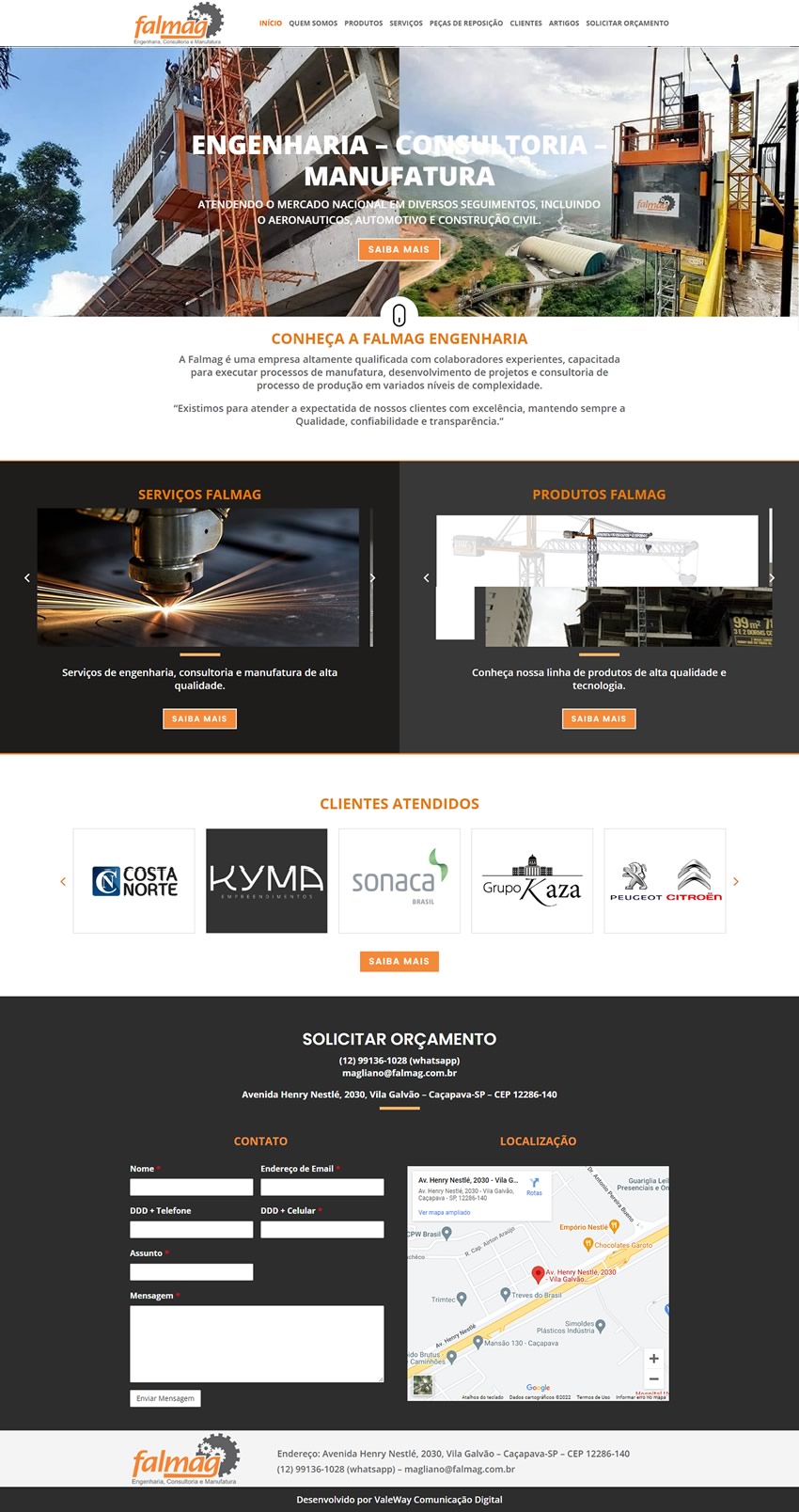 Falmag Engenharia e Consultoria | Website responsivo institucional em WordPress
